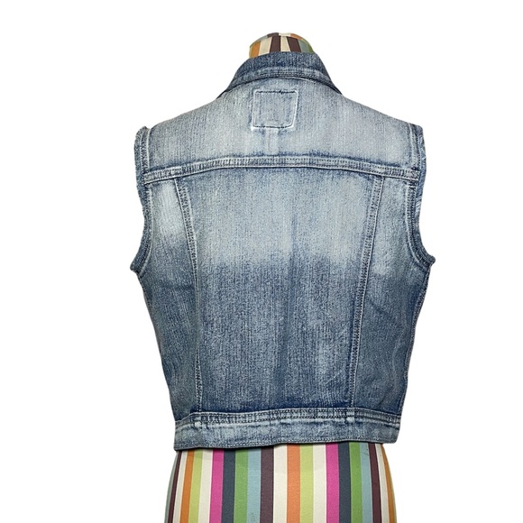Jessica Simpson Distressed Denim Vest 0454 - Picture 5 of 7